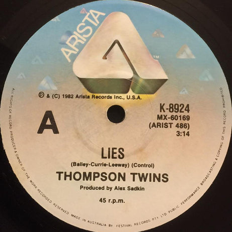Thompson Twins : Lies (7", Single)