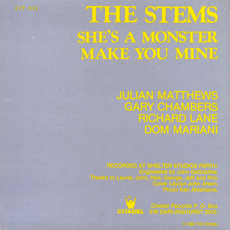 The Stems : She's A Monster / Make You Mine (7", Single)