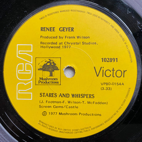 Renee Geyer : Stares And Whispers (7", Single)