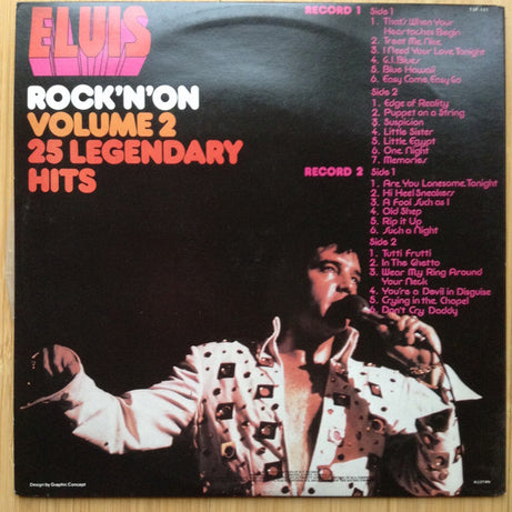 Elvis Presley : Rock 'N' On Volume 2  25 All-Time Rock 'N' Roll Hits (2xLP, Comp)
