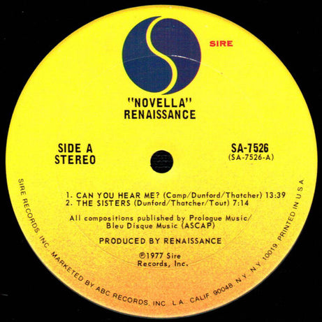 Renaissance (4) : Novella (LP, Album, San)