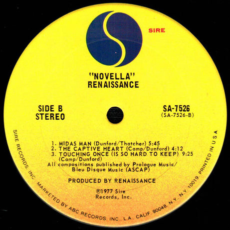 Renaissance (4) : Novella (LP, Album, San)