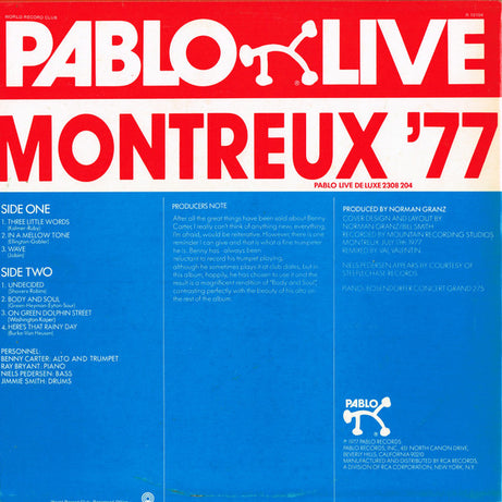 Benny Carter 4 : Montreux '77 (LP, Album, Club)