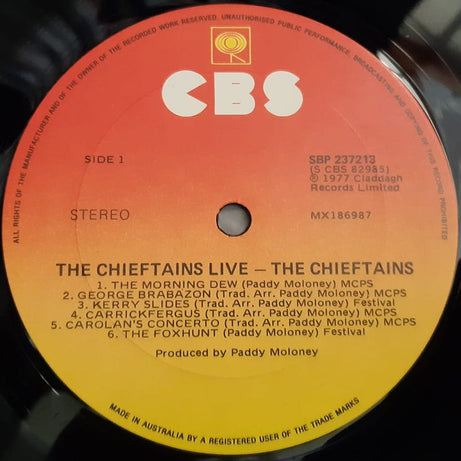 The Chieftains : Live! (LP, Album)