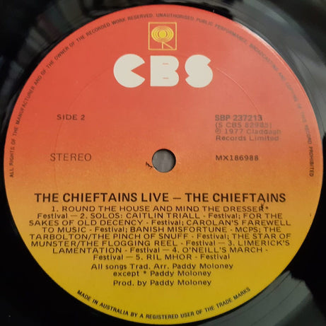 The Chieftains : Live! (LP, Album)