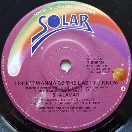 Shalamar : Dead Giveaway (7", Single)