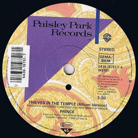 Prince : Thieves In The Temple (7", Single, Sma)
