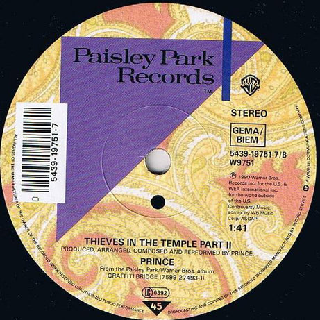 Prince : Thieves In The Temple (7", Single, Sma)