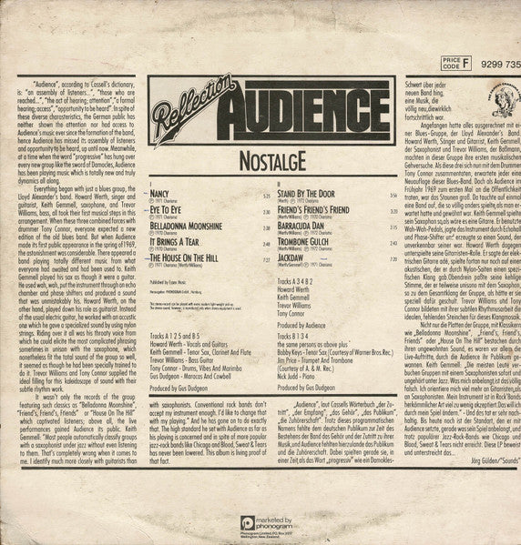 Audience (2) : Reflection - Nostalge (LP, Comp)