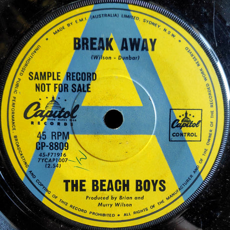 The Beach Boys : Break Away (7", Single, Promo)