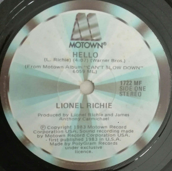 Lionel Richie : Hello (7", Single)