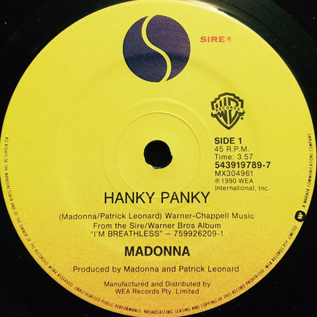 Madonna : Hanky Panky (7", Single)