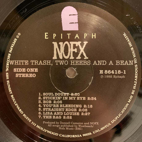 NOFX : White Trash Two Heebs And A Bean (LP, Album, RP)