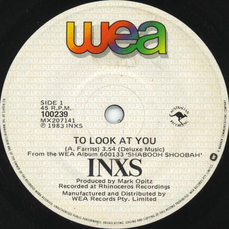 INXS : To Look At You (7", Single)