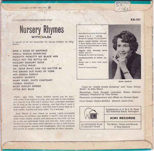Ailsa Martin : Nursery Rhymes (7", EP)