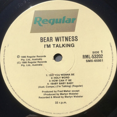 I'm Talking : Bear Witness (LP, Album)