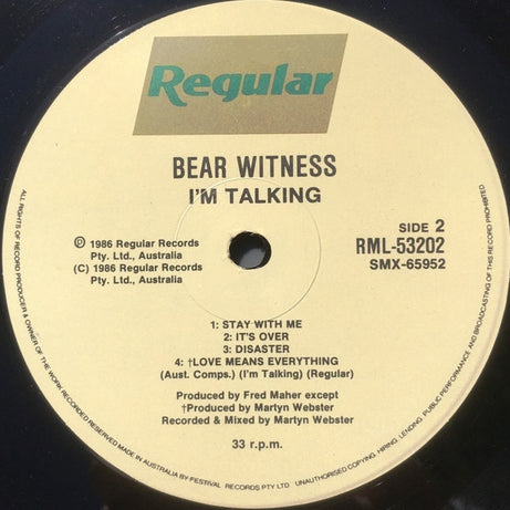 I'm Talking : Bear Witness (LP, Album)