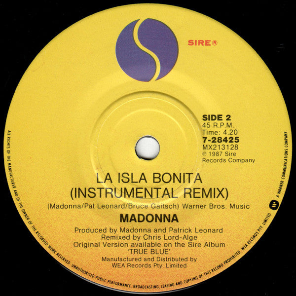 Madonna : La Isla Bonita (7", Single)