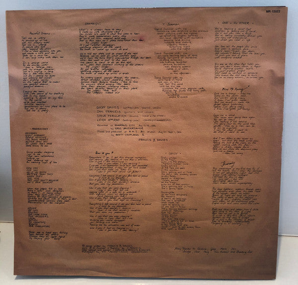 Francis And Davies : Threnody (LP, Album)