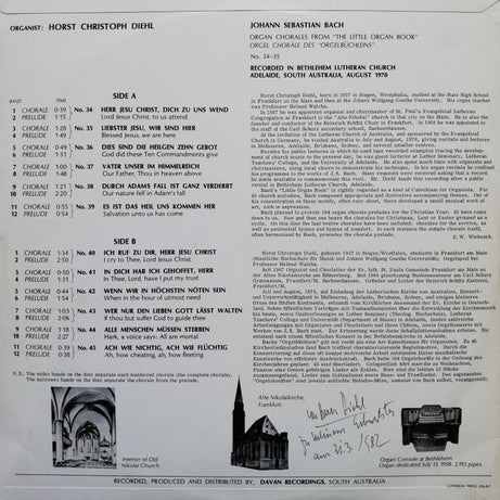 Horst Christoph Diehl, Johann Sebastian Bach : Hymns Of Faith - Glaubenslieder (LP, Album)