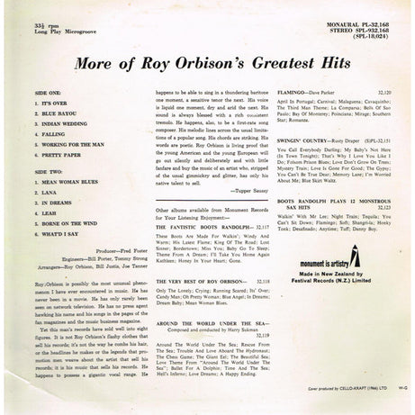 Roy Orbison : More Of Roy Orbison's Greatest Hits (LP, Comp)