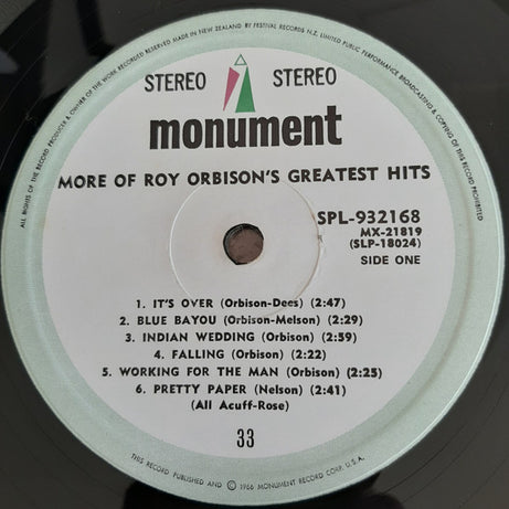Roy Orbison : More Of Roy Orbison's Greatest Hits (LP, Comp)