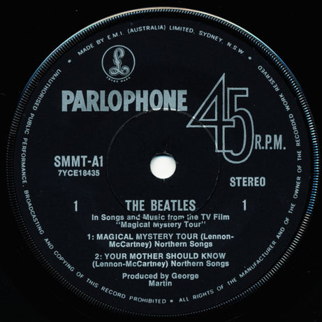 The Beatles : Magical Mystery Tour (2x7", EP, RE)