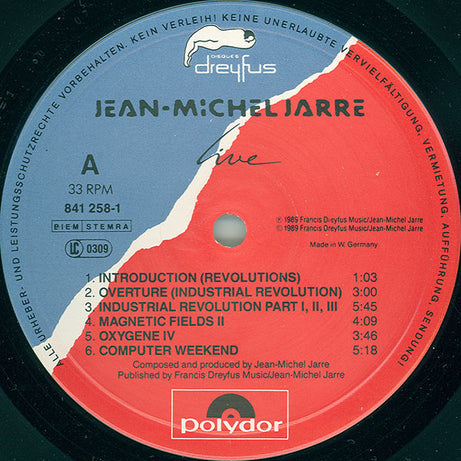 Jean-Michel Jarre : Live (LP, Album)
