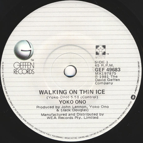 Yoko Ono : Walking On Thin Ice - For John (7", Single)