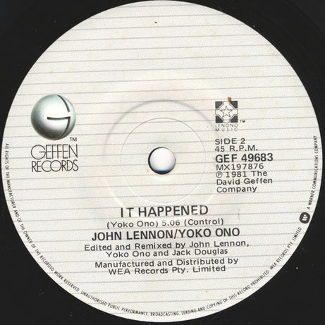 Yoko Ono : Walking On Thin Ice - For John (7", Single)
