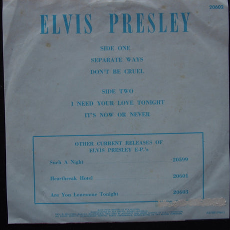 Elvis* : It's Now Or Never (7", EP)
