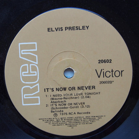 Elvis* : It's Now Or Never (7", EP)