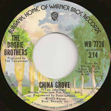 The Doobie Brothers : China Grove  (7", Single, Ter)