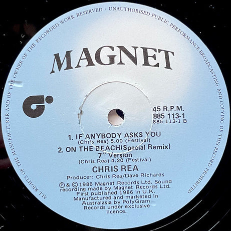 Chris Rea : On The Beach (12")
