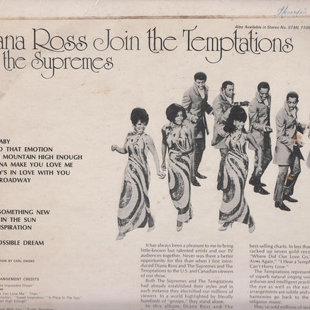 Diana Ross & The Supremes* Join The Temptations : Diana Ross & The Supremes Join The Temptations (LP, Album, Mono)