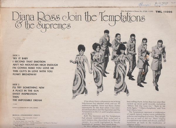 Diana Ross & The Supremes* Join The Temptations : Diana Ross & The Supremes Join The Temptations (LP, Album, Mono)