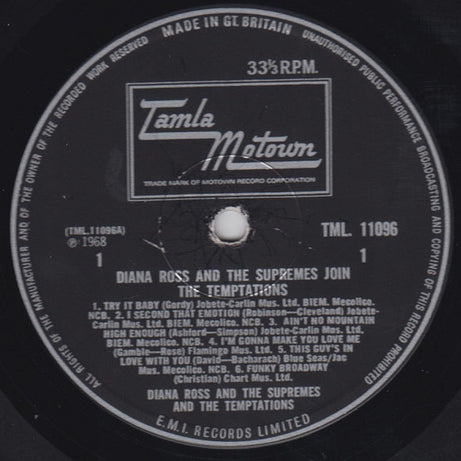 Diana Ross & The Supremes* Join The Temptations : Diana Ross & The Supremes Join The Temptations (LP, Album, Mono)