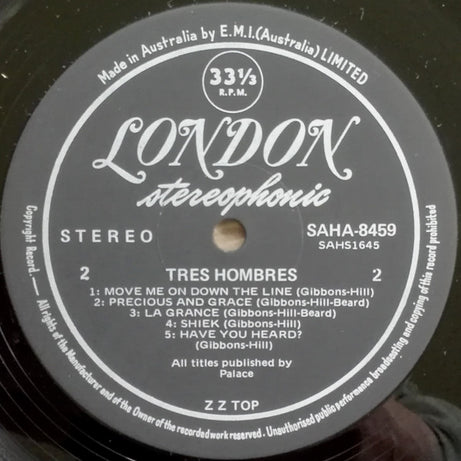 ZZ Top : Tres Hombres (LP, Album, Bla)