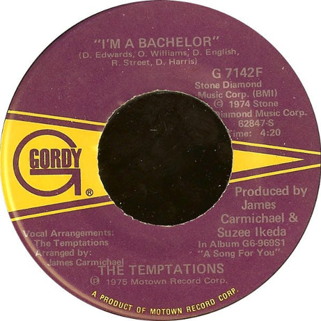 The Temptations : Shakey Ground / I'm A Bachelor (7", Single)