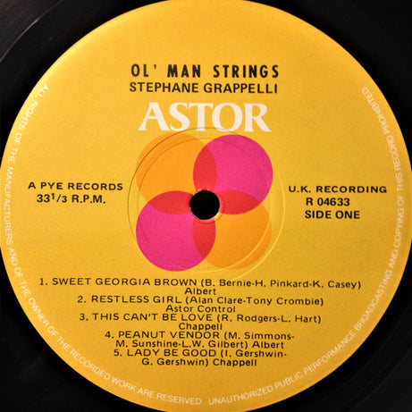 Stéphane Grappelli : Ol' Man Strings (LP, Album, Comp, Club, RE)