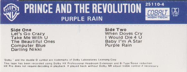 Prince And The Revolution : Purple Rain (Cass, Album, RE, Bla)