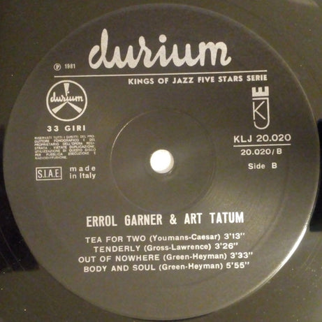 Erroll Garner / Art Tatum : Here Are Erroll Garner & Art Tatum At Their Rare  Of All Rarest Performances Vol. 1 (LP, Album)