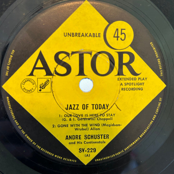 Andre Schuster And His Continentals : Our Love Is Here To Stay (7", EP)