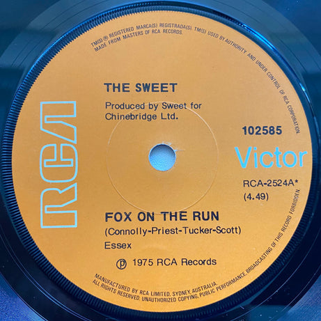 The Sweet : Fox On The Run (7", Single, M/Print)