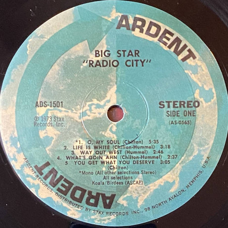 Big Star : Radio City (LP, Album, Mono, RE, RP, No )