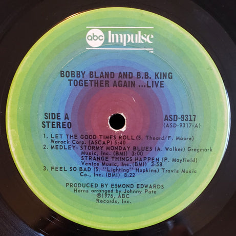 Bobby Bland & B.B. King : Together Again...Live (LP, Album, Ter)