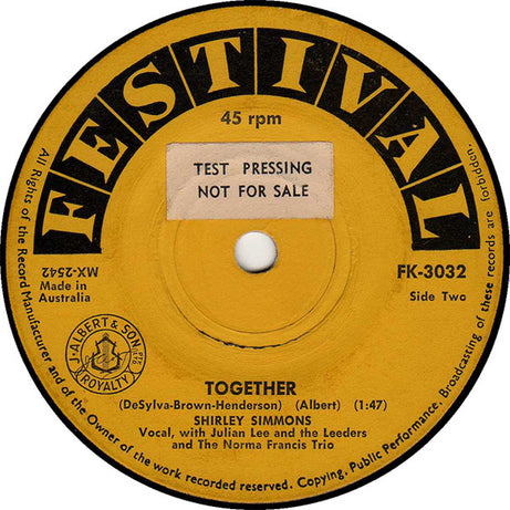 Shirley Simmons (2) : Chanson D'Amour (7")