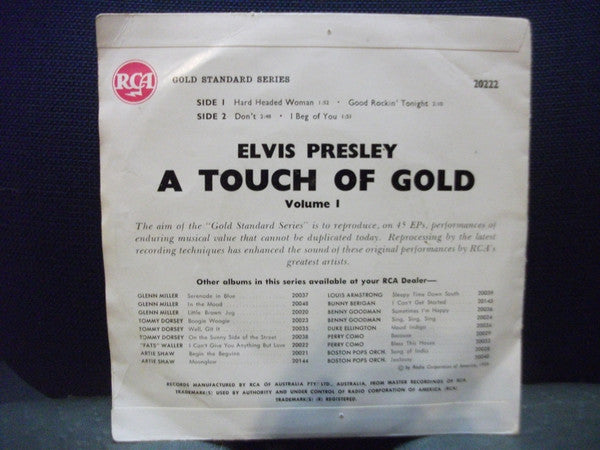 Elvis Presley : A Touch Of Gold Volume I (7", EP)