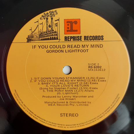 Gordon Lightfoot : If You Could Read My Mind (LP, Album, RE)