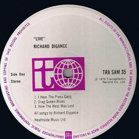 Richard Digance : In Concert (LP, Album)